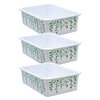 Teacher Created Resources Storage Bin, Plastic, White/Eucalyptus Green, 3 PK 20421